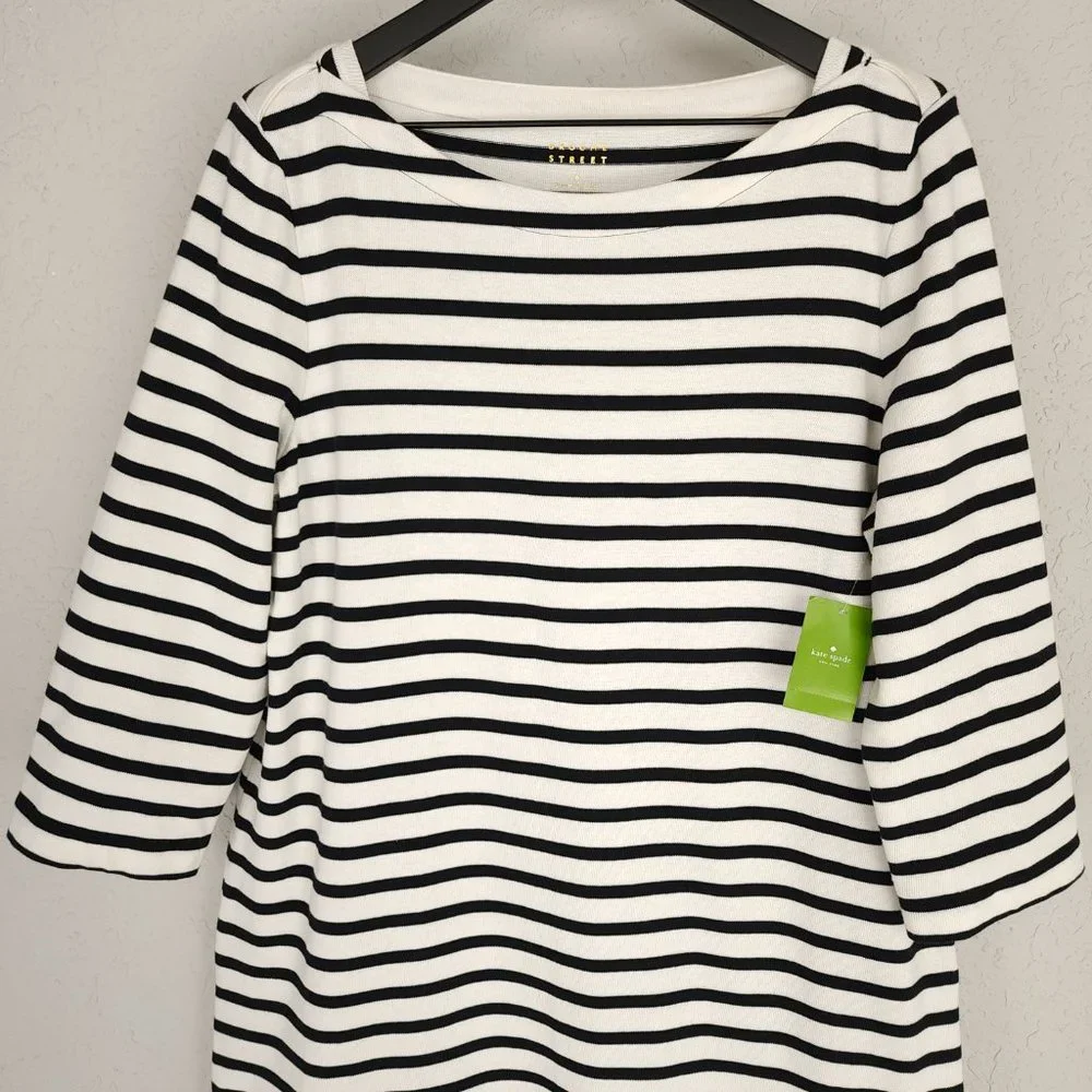 kate spade Black and White Striped Mini Dress